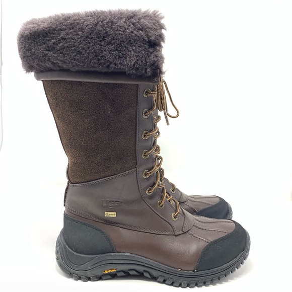 UGG Adirondack Vibram Tall Snow Boot Brown Leather Waterproof eVent Size 9 - Picture 6 of 13